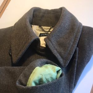 J.Crew Heathered Loden/Grey Double Breasted Coat